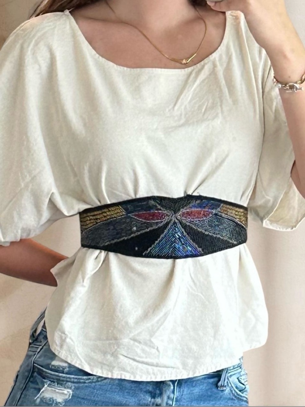 Vintage Art Deco Style Beaded Belt